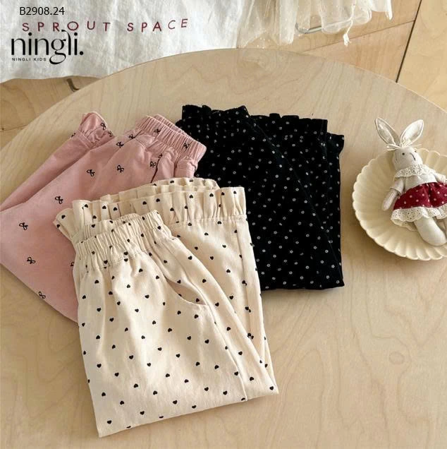 QUẦN GẤU BÈO HỌA TIẾT NINGLI BG-Giá sỉ 126k