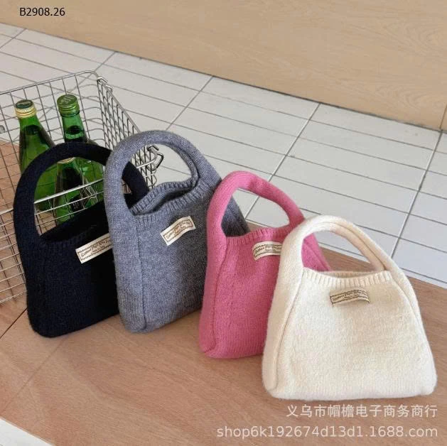 TÚI XÁCH ĐAN LEN TRƠN MÀU -Giá sỉ 82k