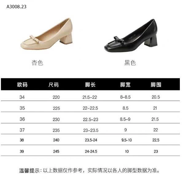 GIÀY CAO GÓT MŨI VUÔNG GẮN NƠ CHO NỮ-Giá sỉ 160k