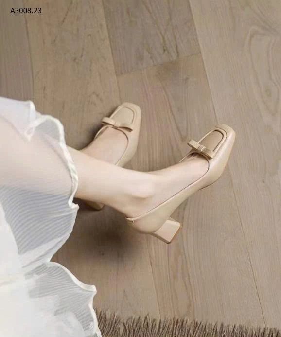 GIÀY CAO GÓT MŨI VUÔNG GẮN NƠ CHO NỮ-Giá sỉ 160k