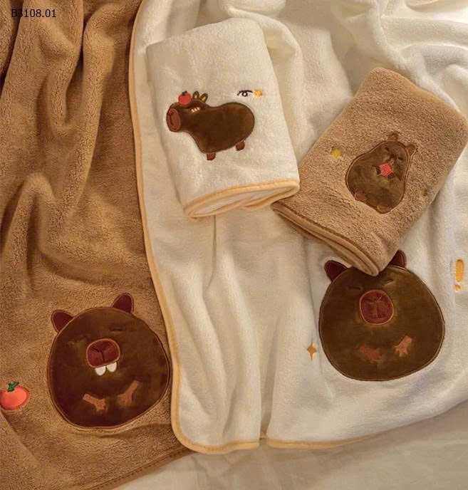 SET 2 KHĂN CAPYBARA-Giá sỉ 80k