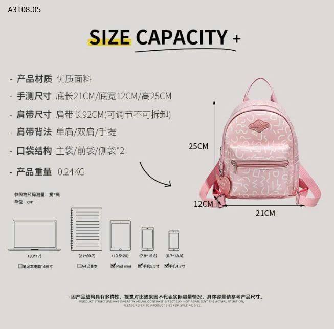   BALO HỒNG THỜI TRANG  MINI  - sỉ 118k