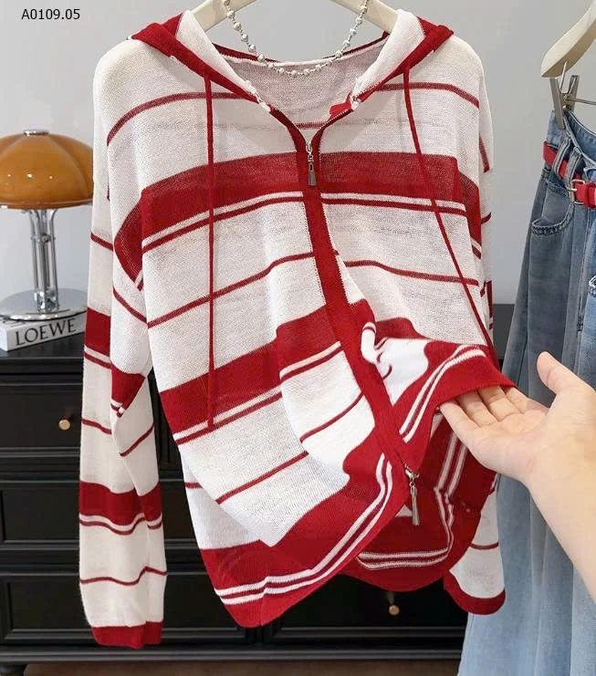 ÁO KẺ KÉO KHOÁ ANNA  - sỉ 180k