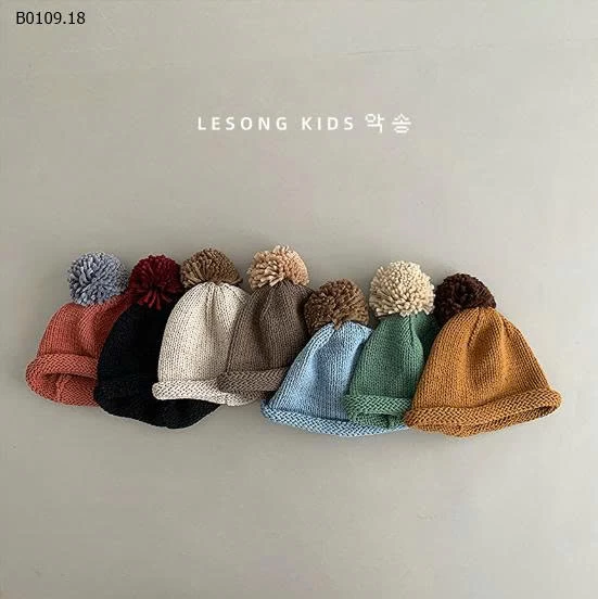 MŨ LEN QUẢ BÔNG DỄ THƯƠNG -Giá sỉ 72k