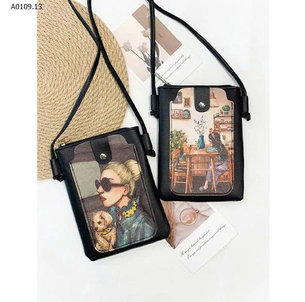 TÚI ĐEO CHÉO MINI IN HÌNH  - sỉ 69k