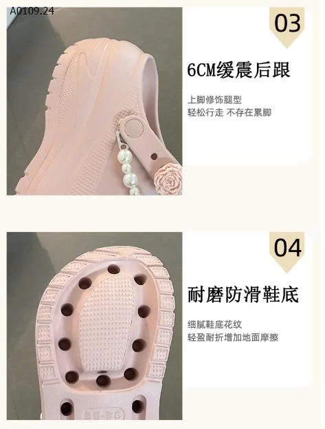 SỤC CROCS ĐÍNH HOA CHO NỮ - sỉ 172k