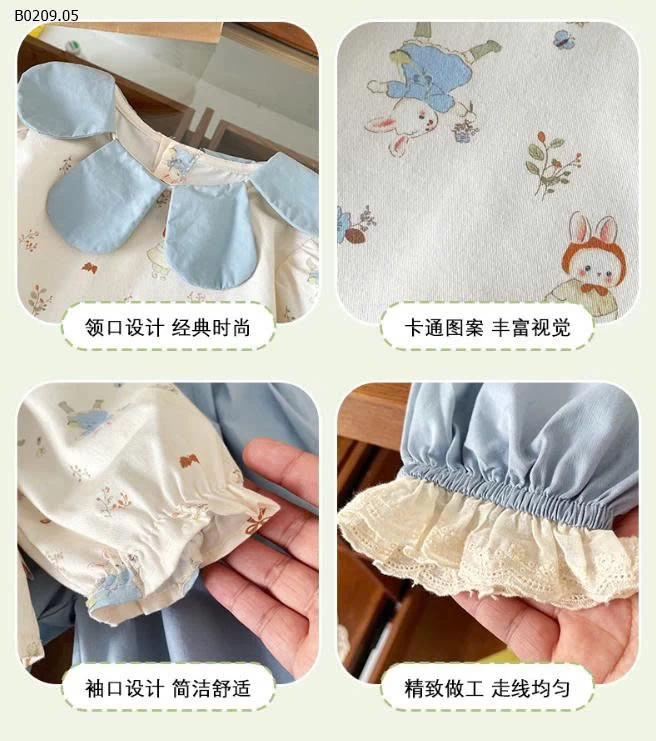 SET ÁO BABYDOLL MIX QUẦN BO GẤU-Giá sỉ 207k