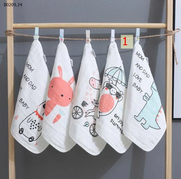 KHĂN MẶT SỢI TRE MUSLIN-Giá sỉ 53k/set 5c