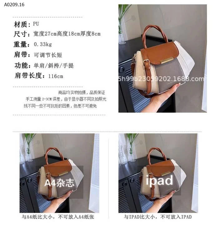  TÚI XÁCH NẮP GẬP PHỐI MÀU CAO CẤP-Giá sỉ 139k