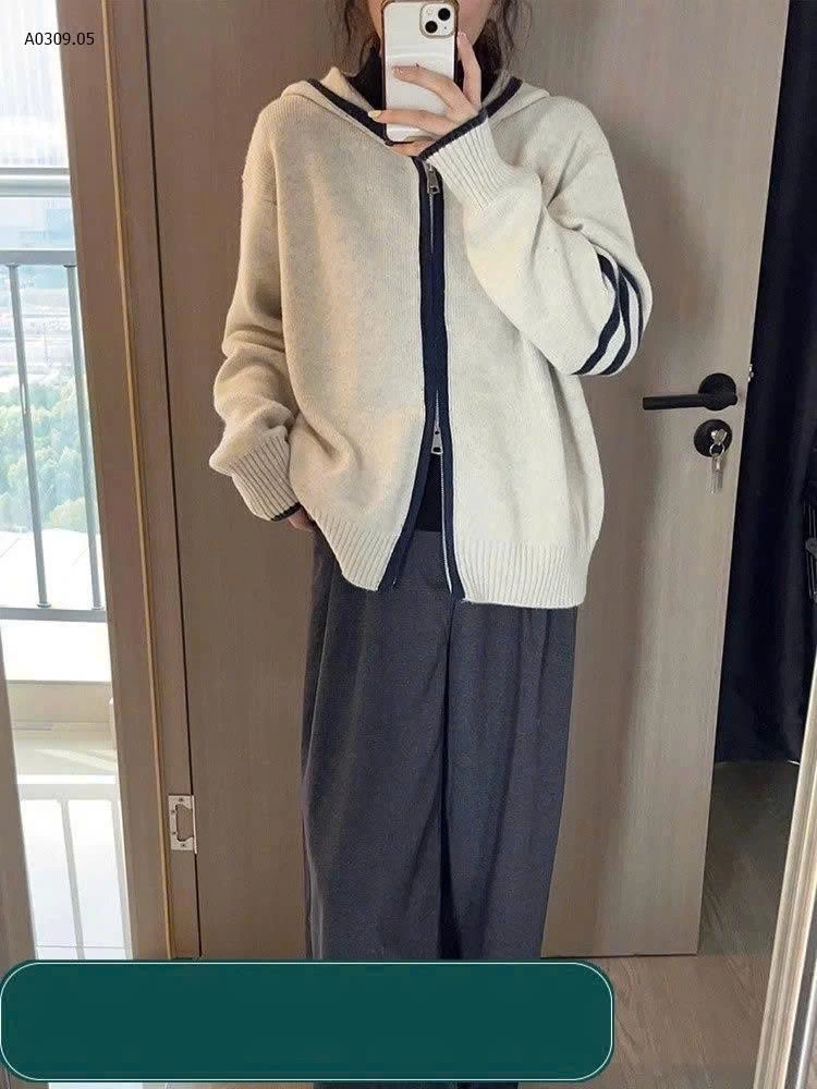 ÁO KHOÁC LEN CÓ MŨ CACHE - sỉ 283k