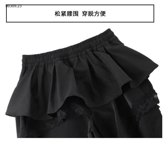 Quần dài ống rộng ren nhiều lớp thiết kế đơn giản- sỉ 183k