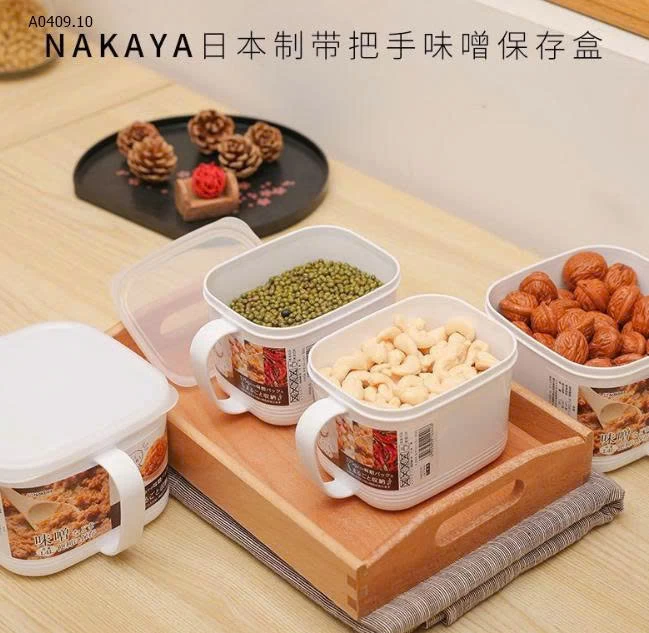 SET 2 HỘP ĐỰNG THỰC PHẨM NẮP DẺO CÓ TAY CẦM NAKAYA 1400ML- Giá sỉ 109k/1 set 2 chiếc mix màu 