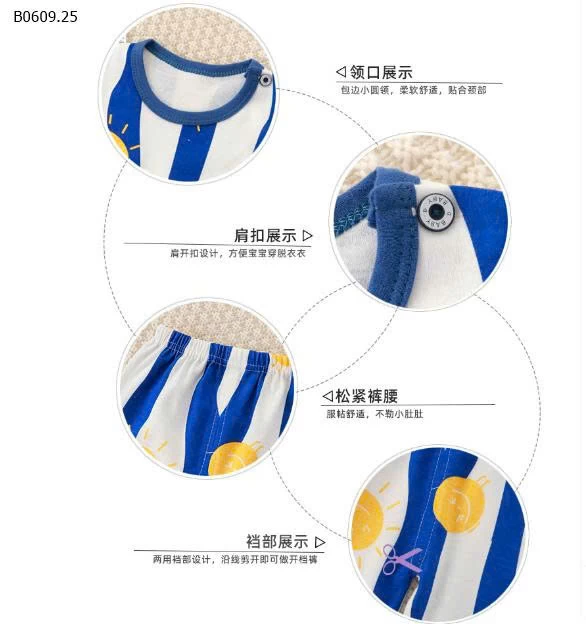 BỘ MẶC NHÀ CHO BÉ - Giá sỉ Sz 73-100 giá 68k Sz 110-140 giá 85k