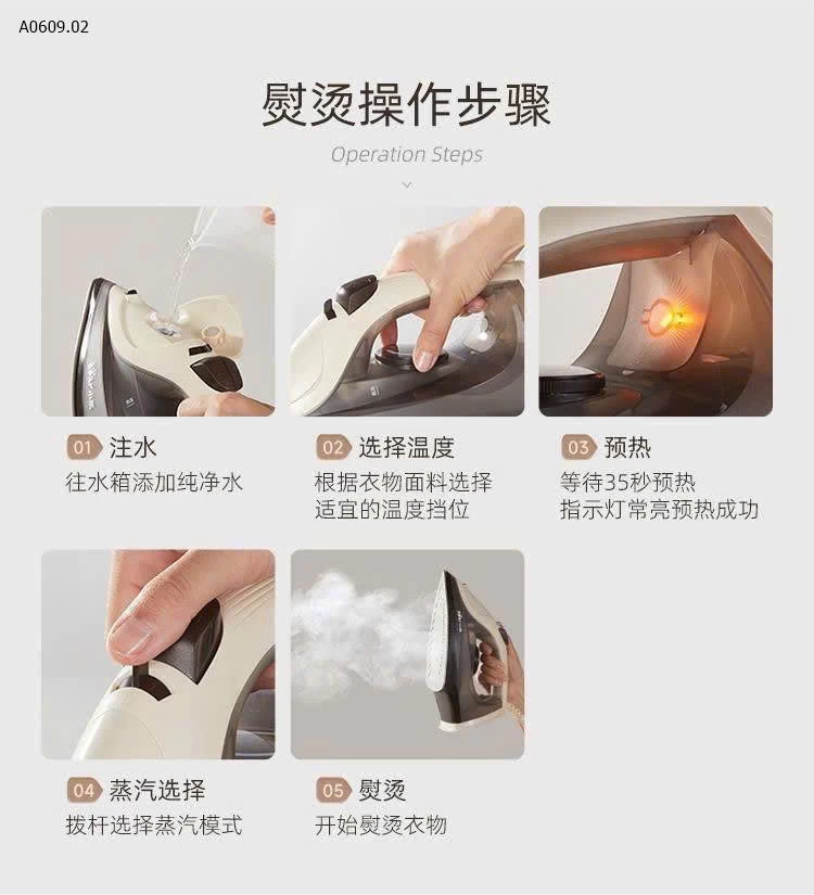 BÀN LÀ HƠI NƯỚC CẦM TAY  - sỉ 310k