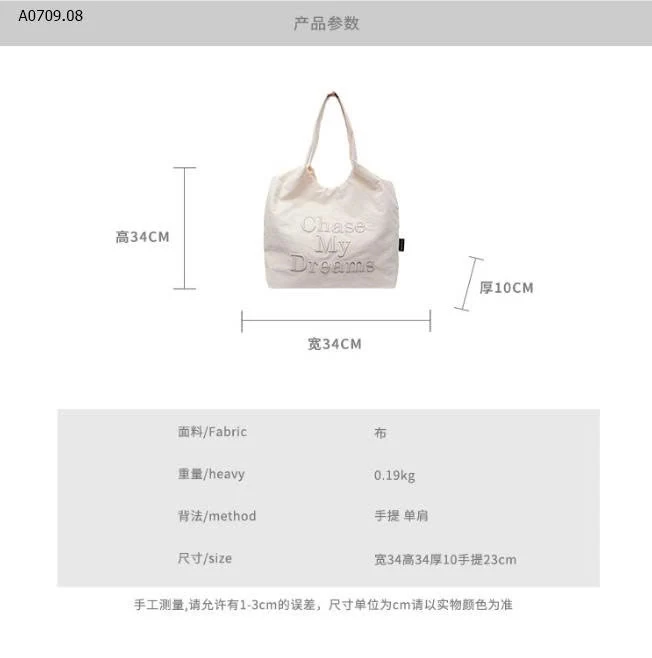 TÚI TOTE VẢI CHỮ -Giá sỉ 129k 
