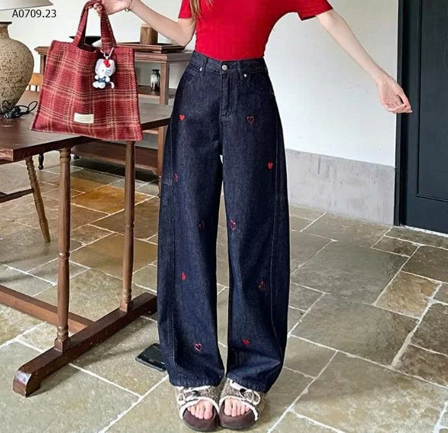 QUẦN JEAN THÊU TIM NỮ- sỉ 165k