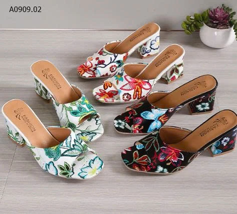 DÉP CAO GÓT THÊU HOA VINTAGE NỮ  -Sỉ 143k