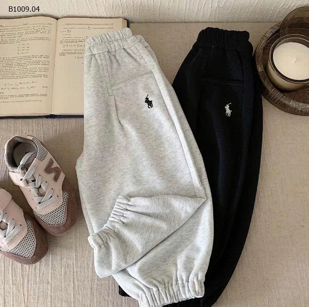 Quần nỉ THÊU POLO dáng basic BT -Giá sỉ 126k