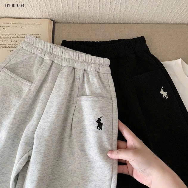 Quần nỉ THÊU POLO dáng basic BT -Giá sỉ 126k