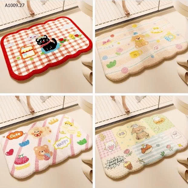 THẢM LAU CHÂN  HÌNH CUTE -sỉ 120k/set 3c chọn màu