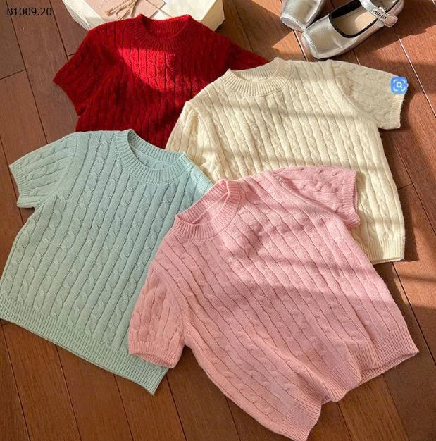 Áo dệt kim ngắn tay bé gái AMBB -Giá sỉ 90-150: 126k      160: 137k