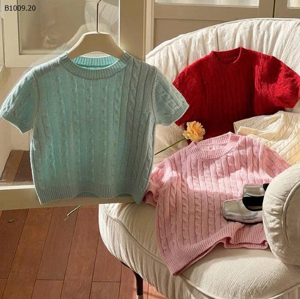 Áo dệt kim ngắn tay bé gái AMBB -Giá sỉ 90-150: 126k      160: 137k