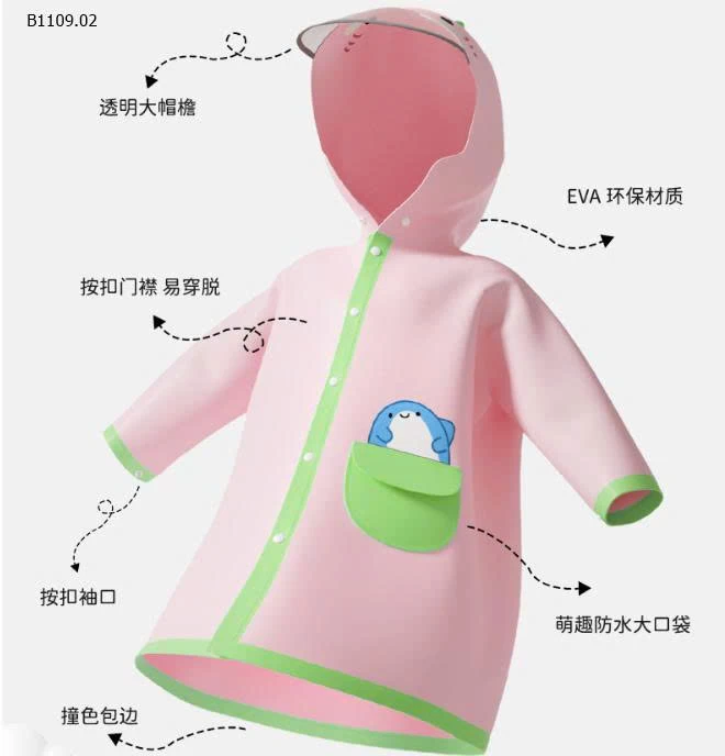 ÁO MƯA CUTE CHO BÉ-Giá sỉ 138k