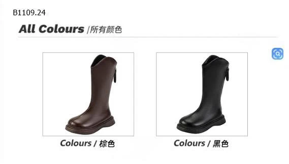 BOOT Bốt đùi bé gái cổ tim chất da mềm đế chống trơn trượt - sỉ 185k