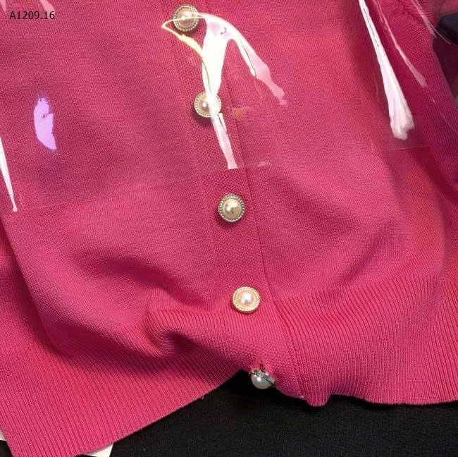 ÁO LEN NỮ CỔ TRÒN CỘT NƠ ĐÍNH NÚT NGỌC- sỉ 122k