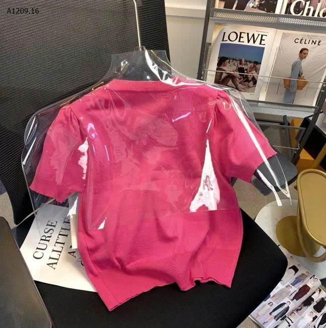 ÁO LEN NỮ CỔ TRÒN CỘT NƠ ĐÍNH NÚT NGỌC- sỉ 122k