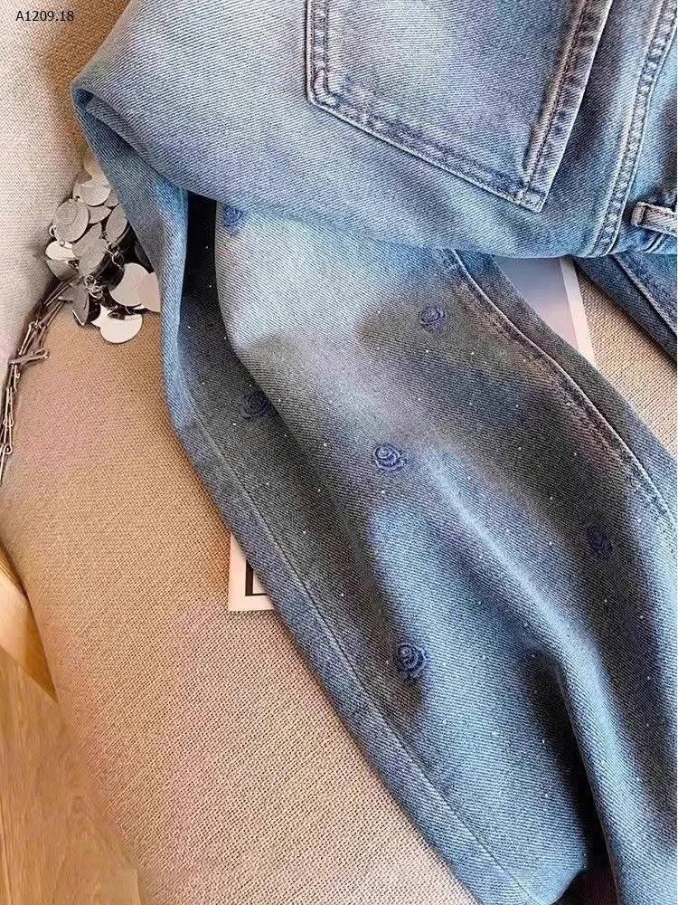 QUẦN JEAN SUÔNG THÊU HOA  - sỉ 163k