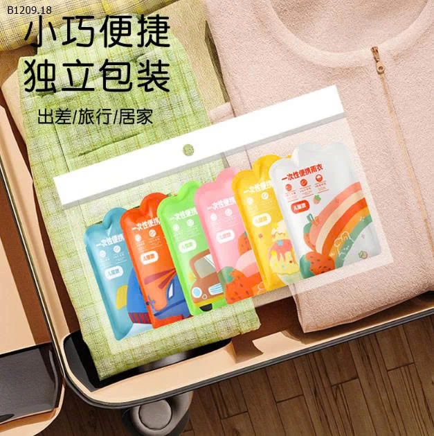 SET 12 ÁO MƯA 1 LẦN SIÊU DAI CHO BÉ -Giá sỉ 58k/1 set 12 chiếc mix màu 