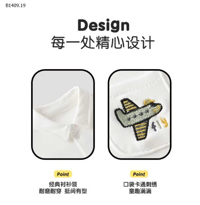 Áo sơ mi trẻ em thêu dài tay cho bé -Giá sỉ 172k