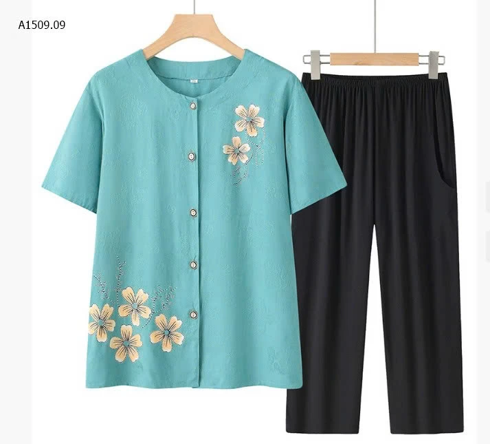 BỘ ĐỒ MÙA HÈ TRUNG NIÊN HOA  - sỉ 173k