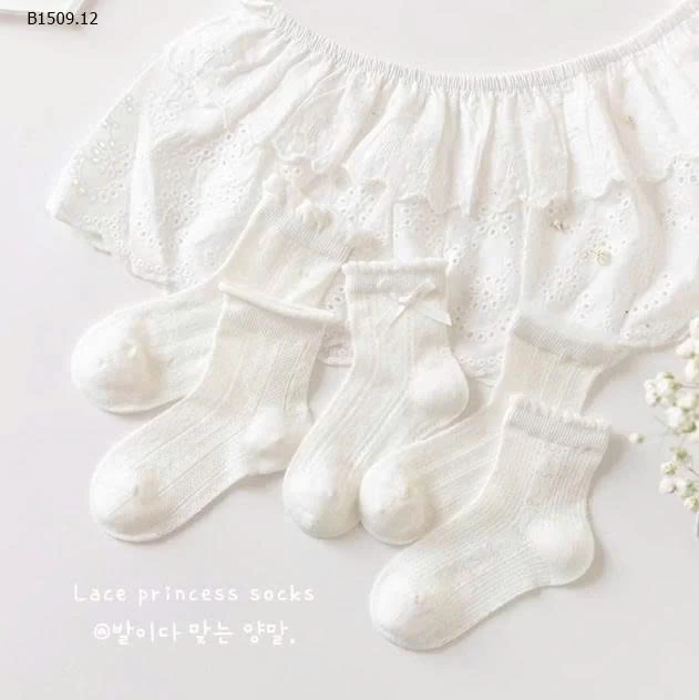   Set 5 đôi tất ren bèo cho bé mix vs giày búp bê-Giá sỉ  48k/1 set 5đ