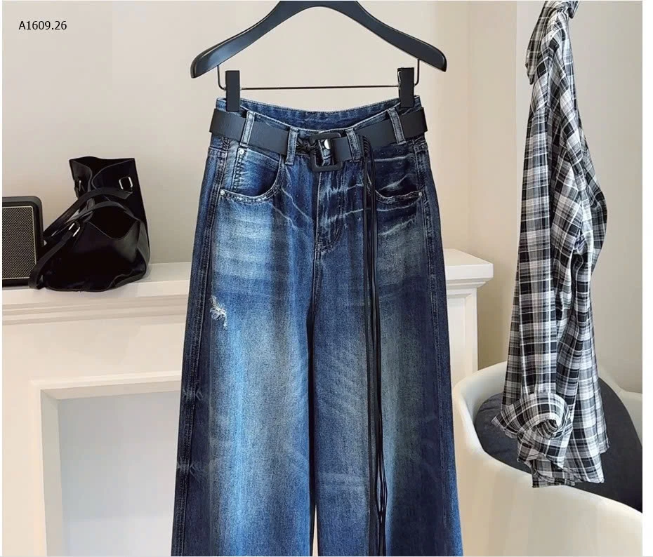 QUẦN JEAN MỀM KÈM BELT ANNA - sỉ 290k