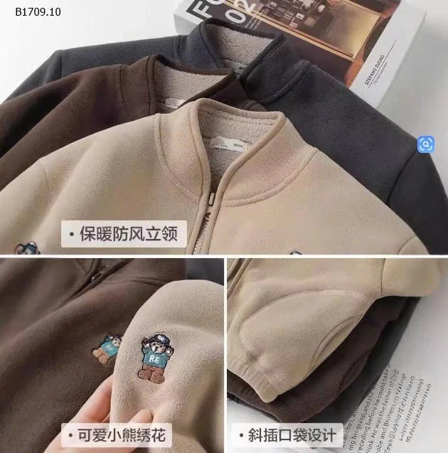  Áo khoác lót lông AINI – ấm áp cho bé mùa đông  - Giá sỉ 90-120:   110k 130-160:   135k