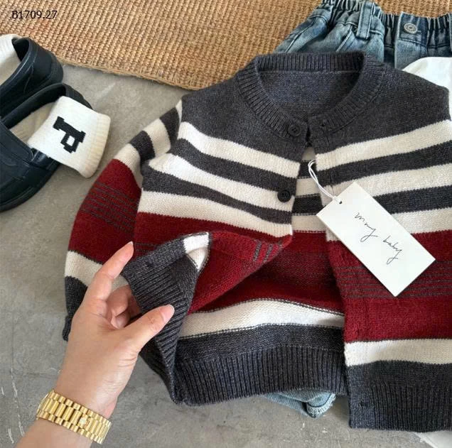 ÁO LEN CARDIGAN KẺ MMY - sỉ 156k