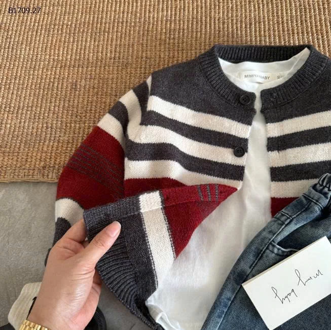 ÁO LEN CARDIGAN KẺ MMY - sỉ 156k