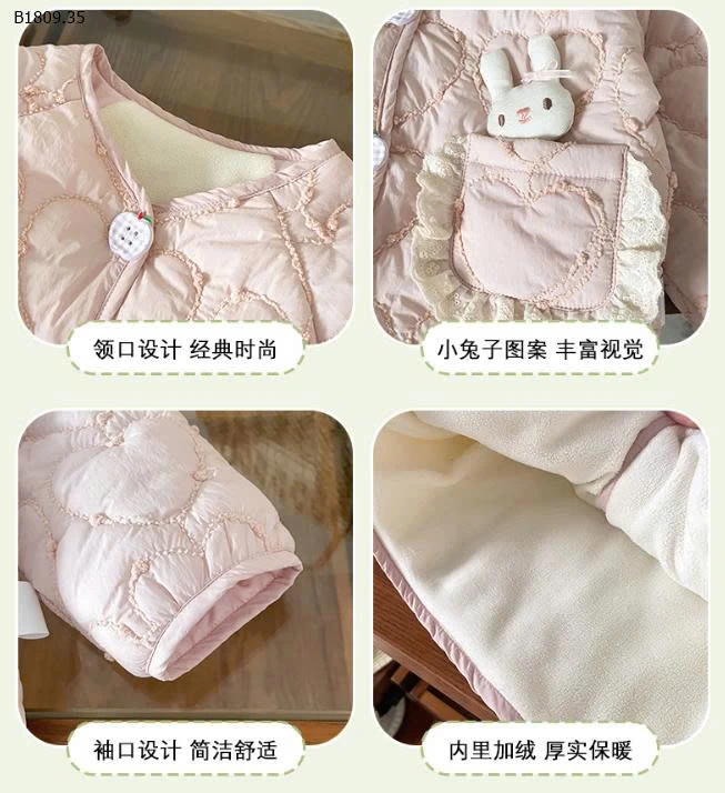 ÁO KHOÁC THỎ HỒNG-Giá sỉ 189k 