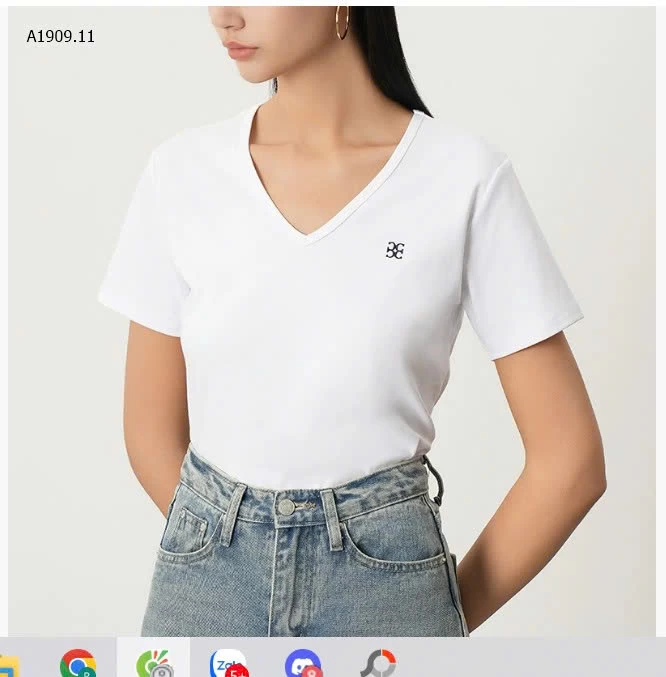 ÁO CỘC TAY CỔ V CANVAUS- sỉ 200k