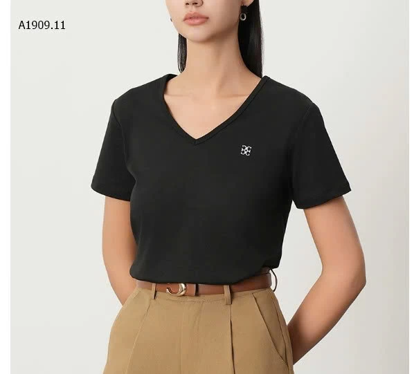 ÁO CỘC TAY CỔ V CANVAUS- sỉ 200k