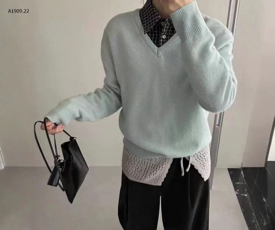 ÁO LEN DỆT KIM CỔ TIM CHO NỮ - sỉ 176k