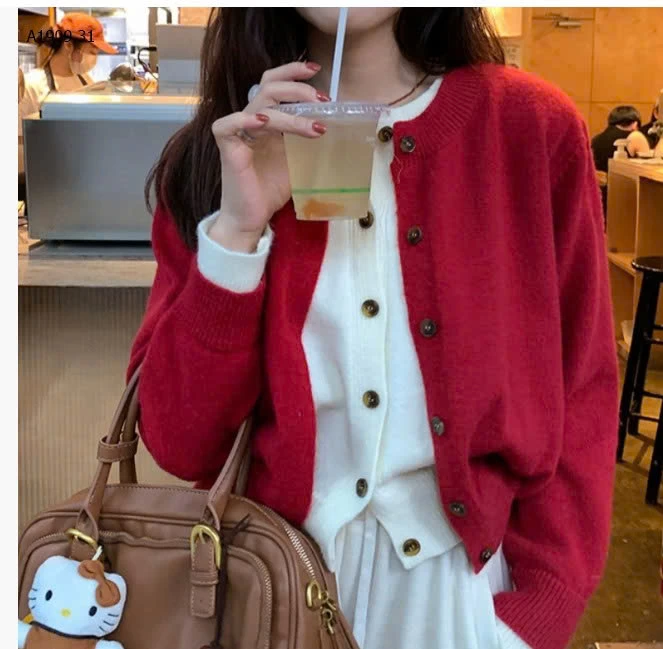 ÁO LEN CARDIGAN NỮ GIẢ 2 MẢNH - sỉ 183k