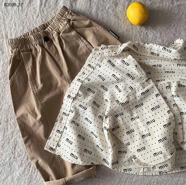 ÁO SƠ MI MIU VINTAGE CHO BÉ-Giá sỉ 145k