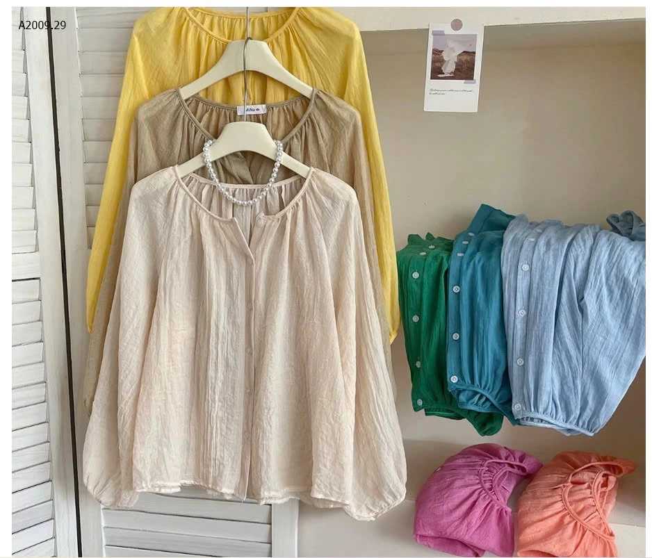 BST ÁO SƠ MI CỔ TRÒN CHO NỮ - sỉ 118k