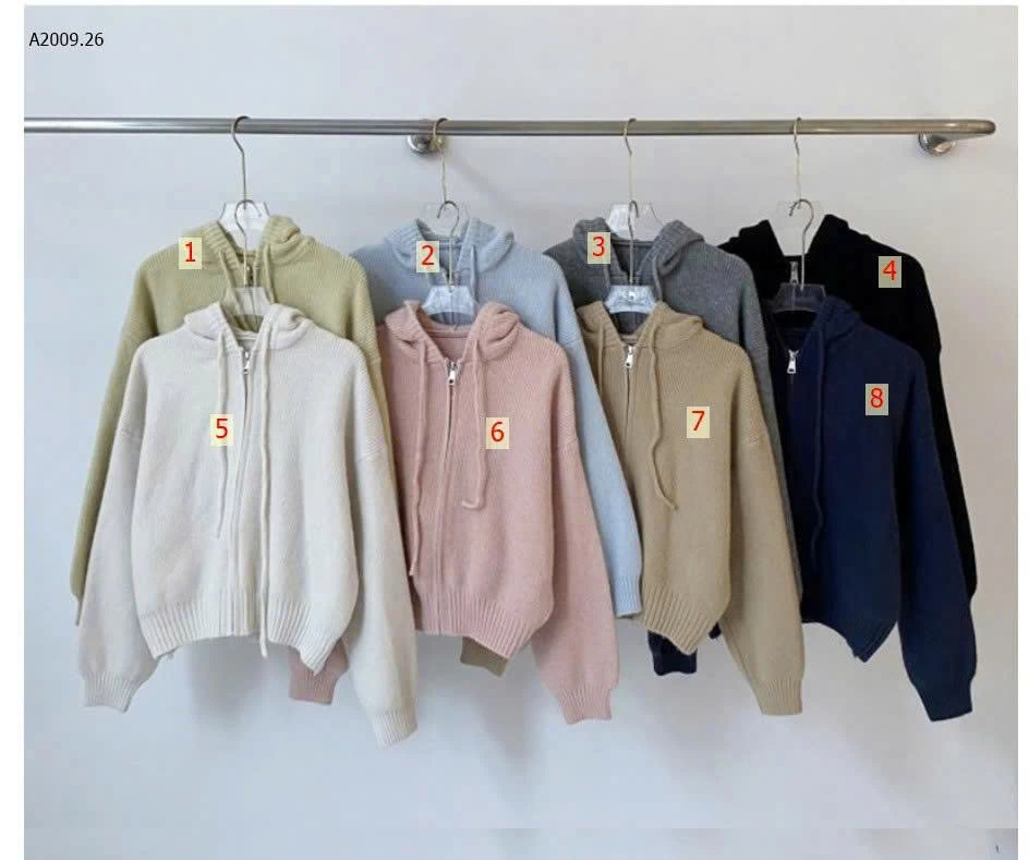 ÁO LEN LIỀN MŨ KHÓA KÉO R.S.STUIDO- sỉ 195k