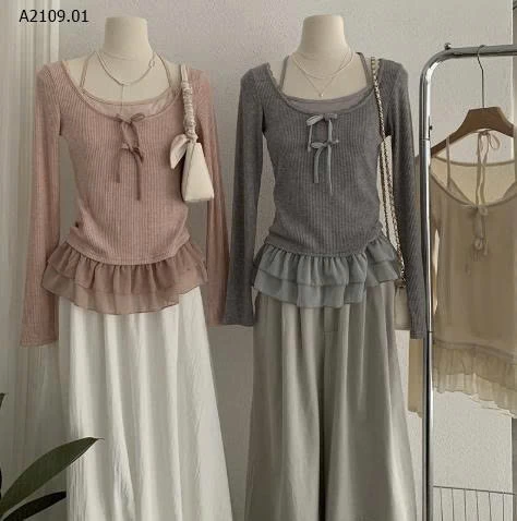 ÁO CỔ YẾM GIẢ 2 MẢNH VIỀN BÈO - sỉ 205k