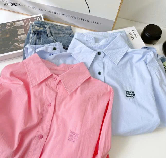 ÁO SƠ MI THÔ THÊU CHỮ  - sỉ 185k