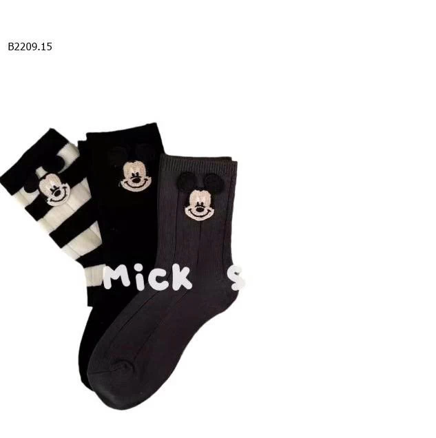 SET 3 ĐÔI TẤT KẺ MICKEY - sỉ 50k/set